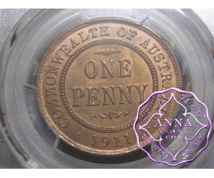 Australia 1911 Penny PCGS MS64RB